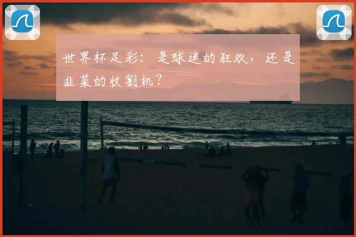 世界杯足彩：是球迷的狂欢，还是韭菜的收割机？